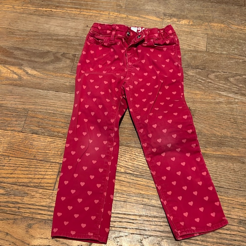 BabyGAP red and pink heart pants